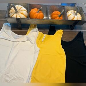 Van Heusen White, Yellow, and Black Tank Tops
